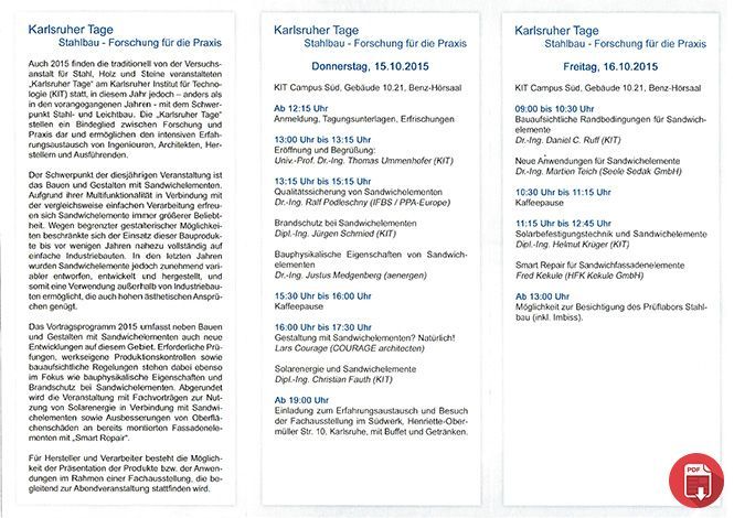 Programm der Karlruher Tage 2015 als PDF zum Download
